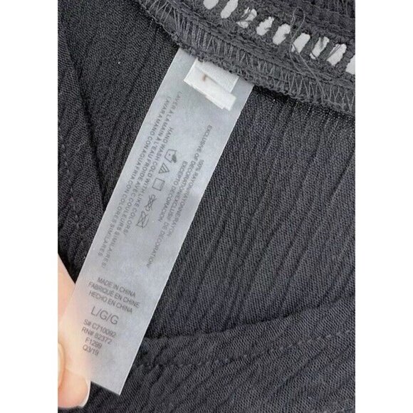 NWT Raisins Samba Ladder-Trim Split-Sleeve Caftan Cover-Up Size L Boho - Picture 7 of 11